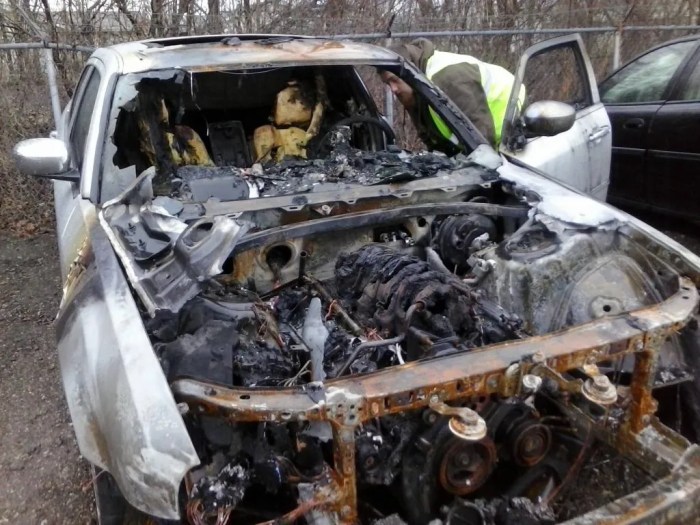 Most vehicle fires start in the engine compartment